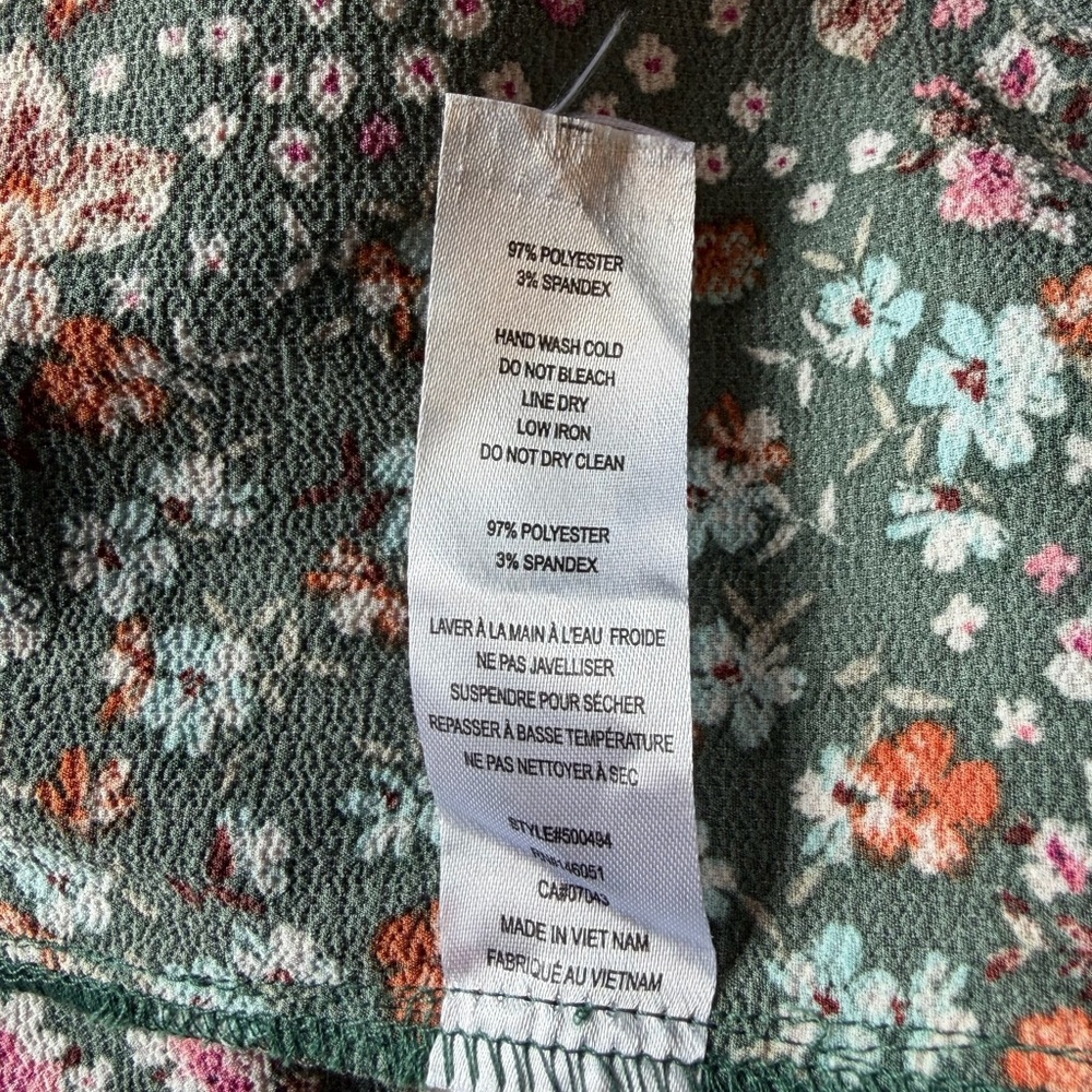 Monteau Green Floral Button-Front Dress - Picture 7 of 7